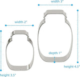 Stainless Steel Mason Jar Cookie Cutters, Jar Shape Cutter Set of 4 (3.5 Inch & 4.5 Inch)