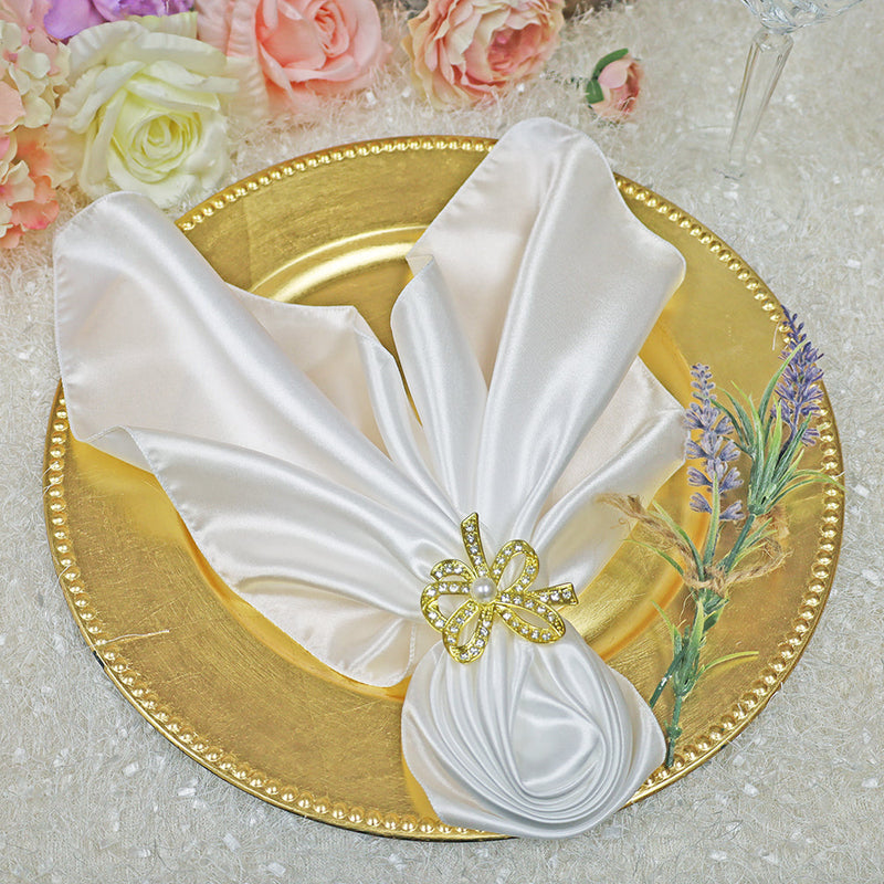 Satin Dinner Napkins 20x20 White