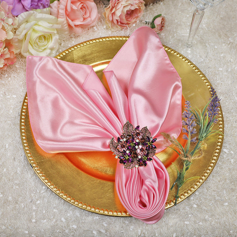 Satin Dinner Napkins 20x20 Pink