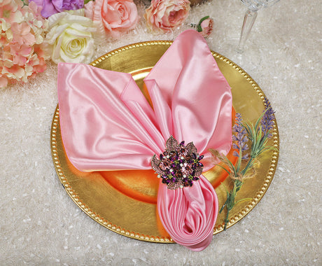 Satin Dinner Napkins 20x20 Pink