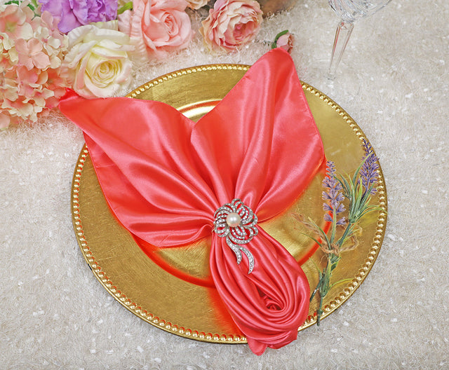 Satin Dinner Napkin Sample 20x20 Coral