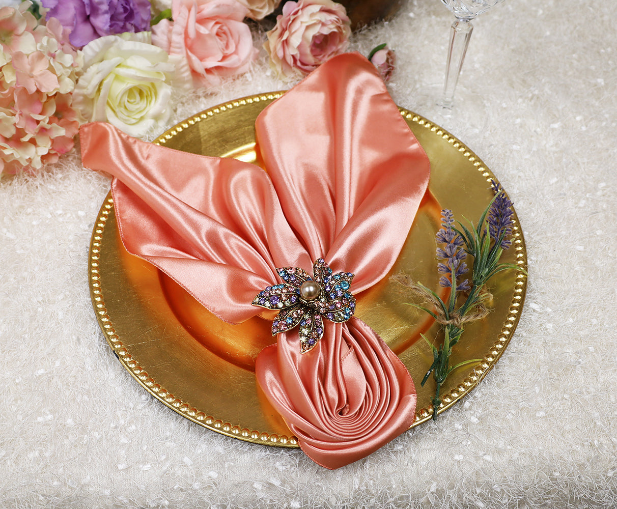 Satin Dinner Napkins 20x20 Rose Pink
