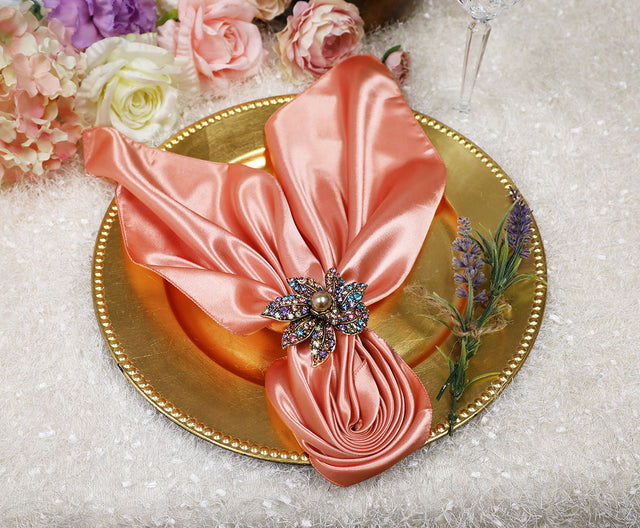 Satin Dinner Napkins 20x20 Rose Pink