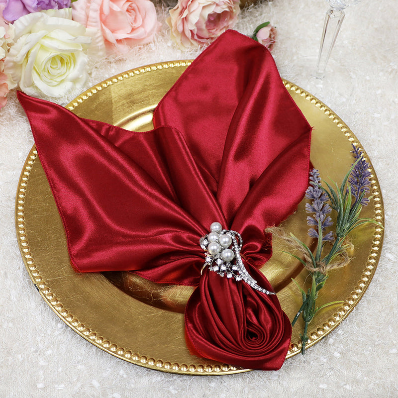 Satin Dinner Napkins 20x20 Apple Red