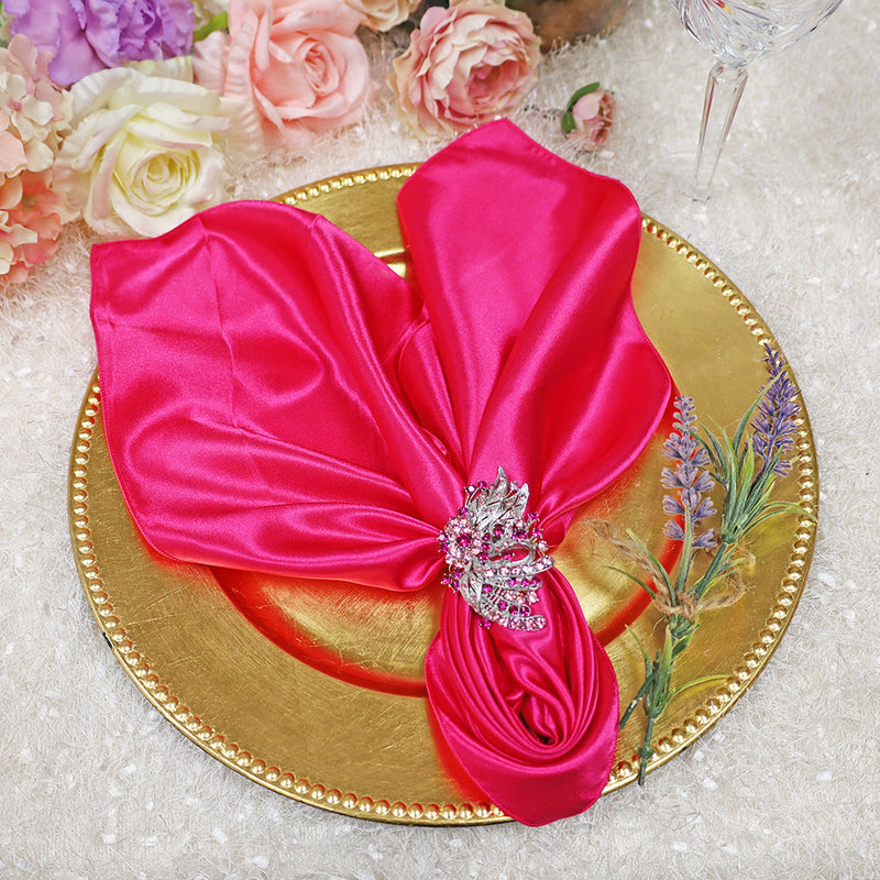 Satin Dinner Napkins 20x20 Fuchsia