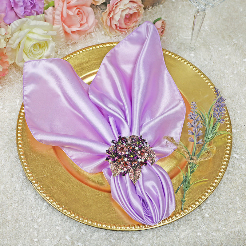 Satin Dinner Napkins 20x20 Lavender