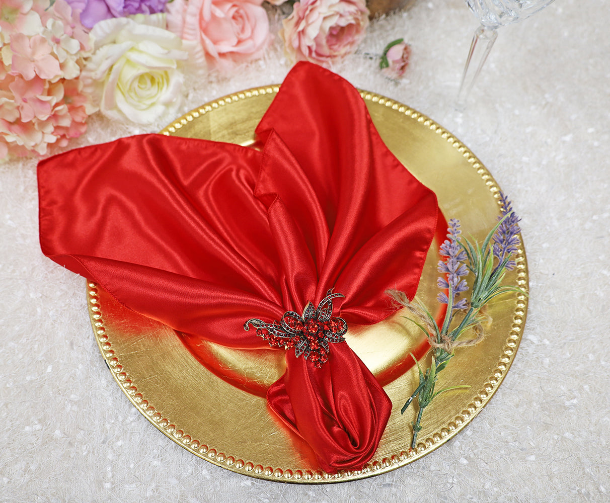 Satin Dinner Napkin Sample 20x20 Red