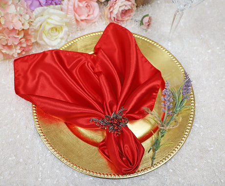 Satin Dinner Napkins 20x20 Red
