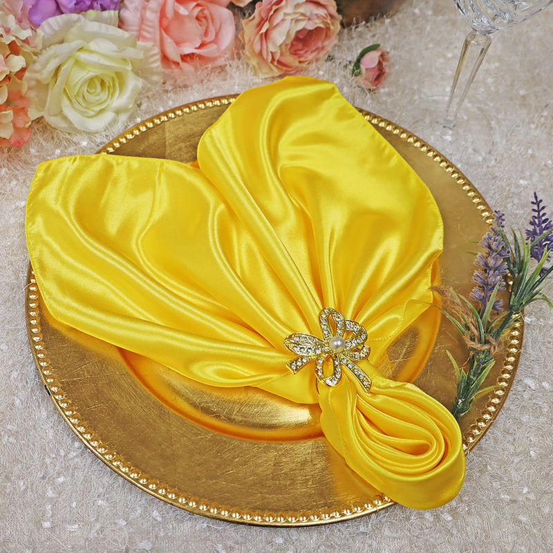 Satin Dinner Napkins 20x20 Canary Yellow