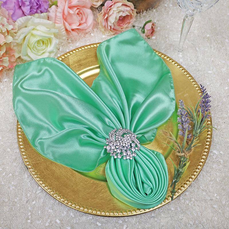 Satin Dinner Napkins 20x20 Tiff Blue/Aqua Blue