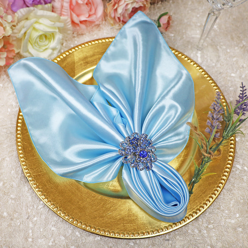 Satin Dinner Napkins 20x20 Baby Blue