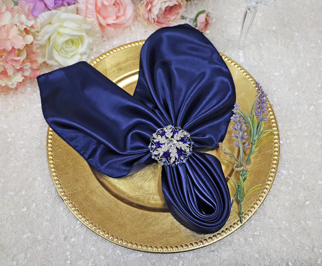 Satin Dinner Napkin Sample 20x20 Navy Blue