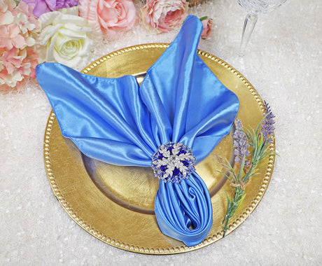 Satin Cloth Dinner Napkins 20x20 Periwinkle/Cornflower