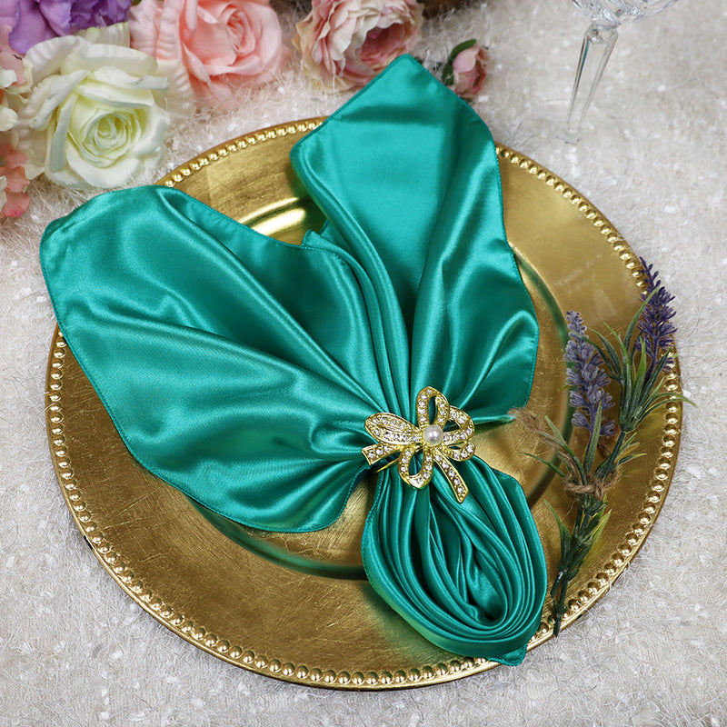 Satin Dinner Napkins 20x20 Jade