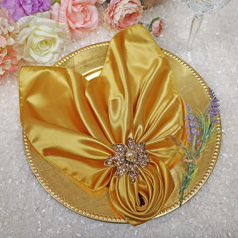 Satin Dinner Napkins 20x20 Gold