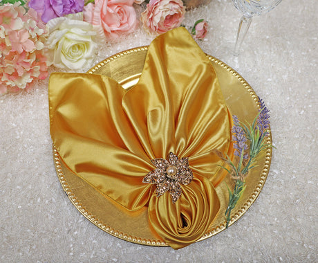Satin Dinner Napkins 20x20 Gold