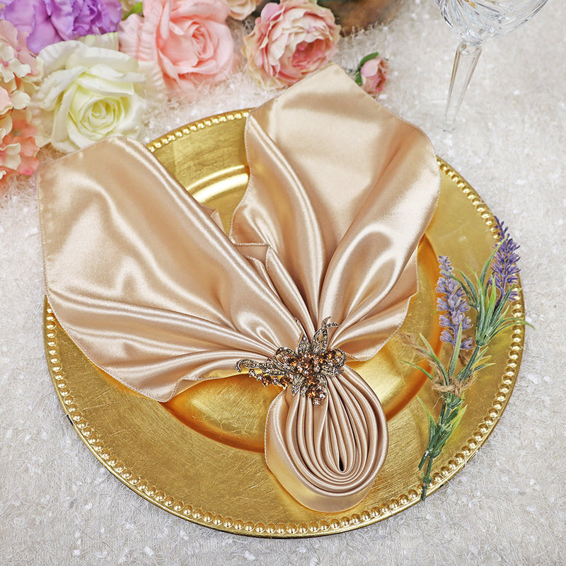Satin Dinner Napkins 20x20 Champagne