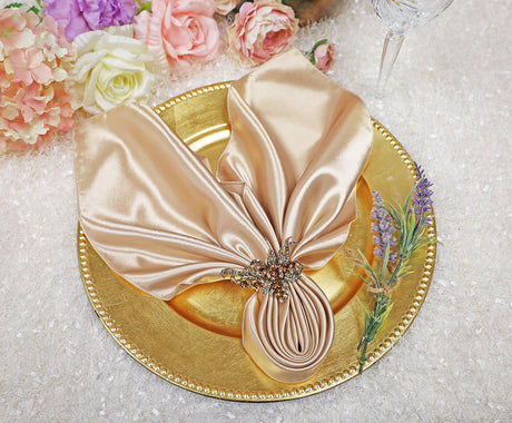 Satin Dinner Napkins 20x20 Champagne