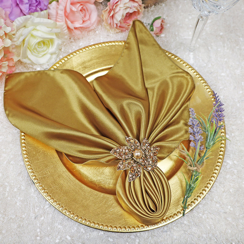 Satin Dinner Napkins 20x20 Antique Gold