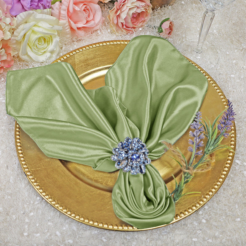 Satin Dinner Napkin Sample 20x20 Sage Green