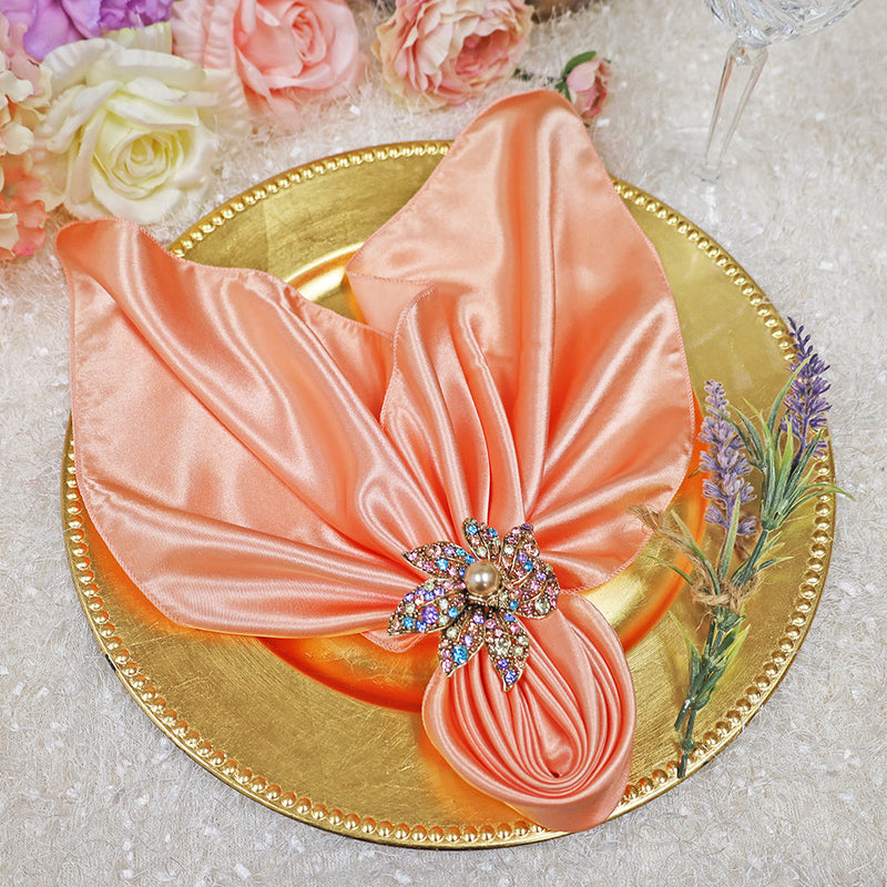 Satin Dinner Napkins 20x20 Apricot/Peach