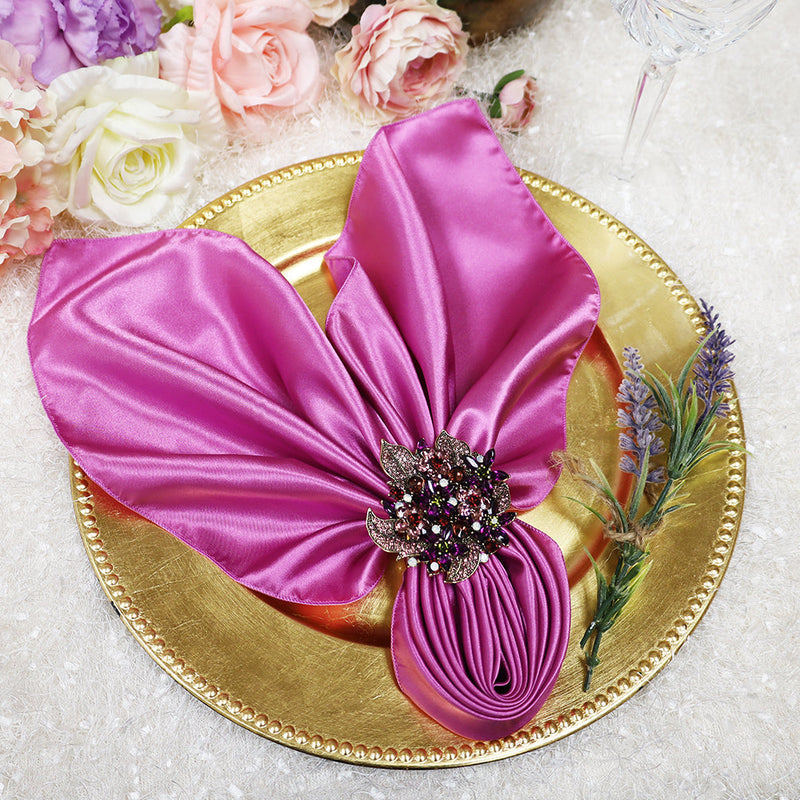 Satin Dinner Napkins 20x20 Magenta/Azalea
