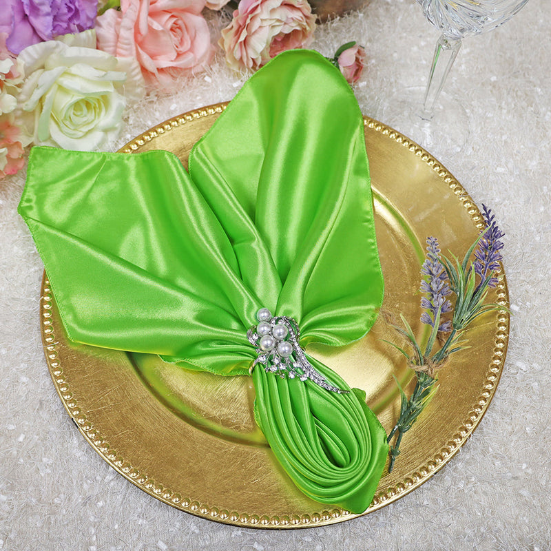 Satin Dinner Napkins 20x20 Apple Green