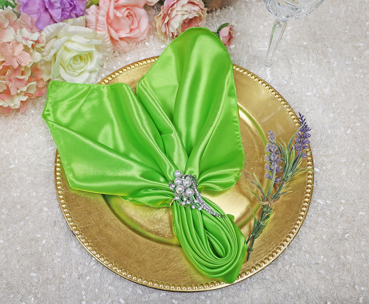 Satin Dinner Napkins 20x20 Apple Green