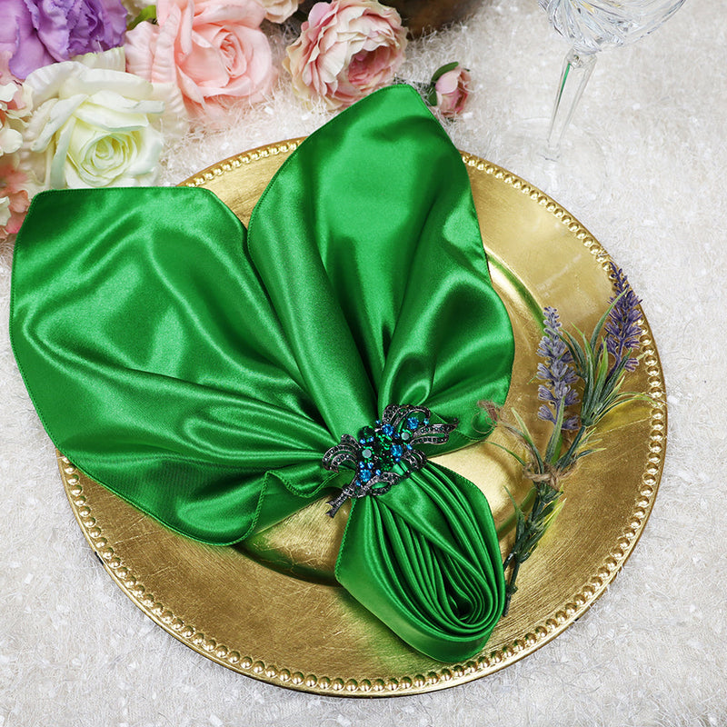 Satin Dinner Napkins 20x20 Emerald Green