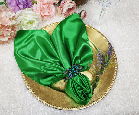 Satin Dinner Napkins 20x20 Emerald Green