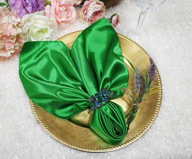 Satin Dinner Napkins 20x20 Emerald Green