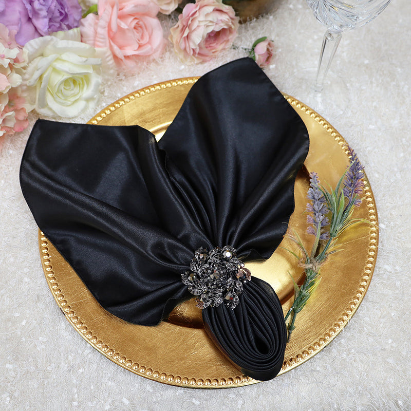 Satin Dinner Napkins 20x20 Black