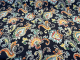 Scotto Madison Carnival Cotton Fabric - Black Multi Floral, 54" Width (1 Yard)