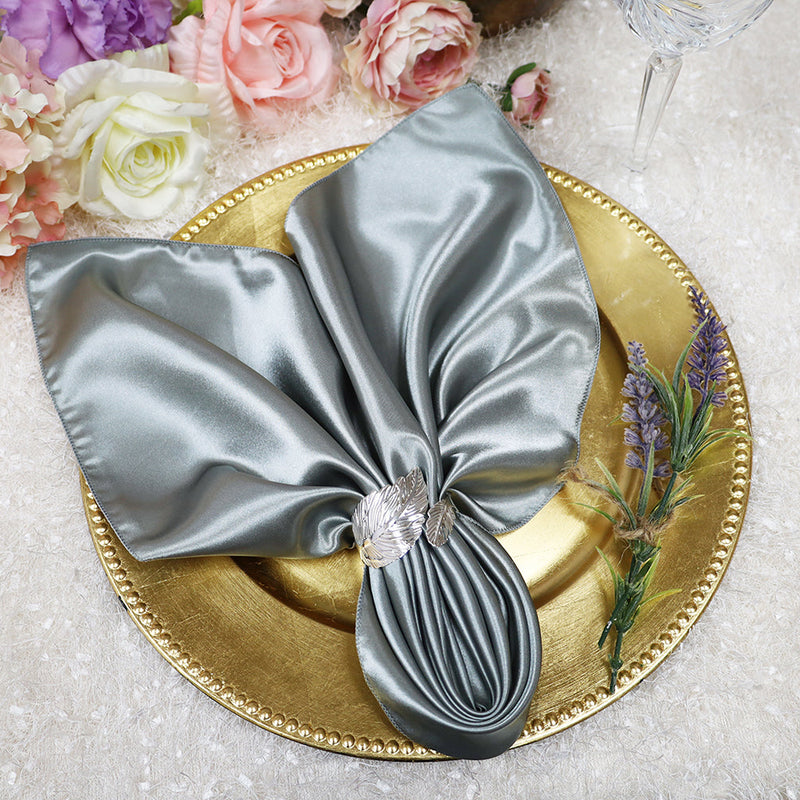 Satin Dinner Napkins 20x20 Silver