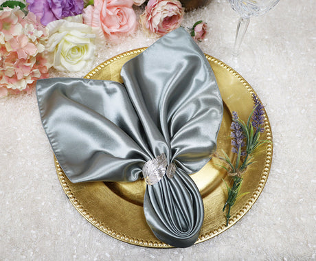 Satin Dinner Napkins 20x20 Silver