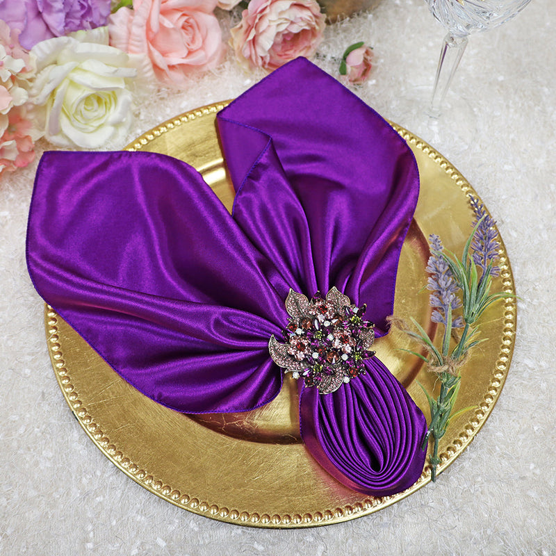 Satin Dinner Napkins 20x20 Purple