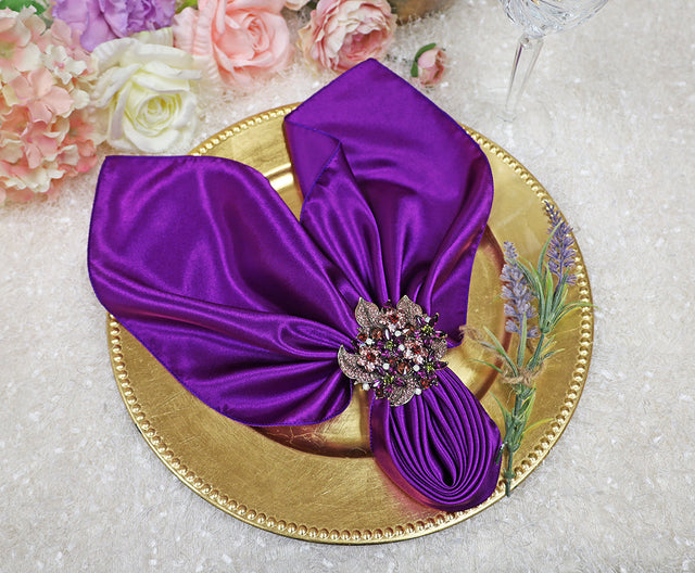 Satin Dinner Napkins 20x20 Purple