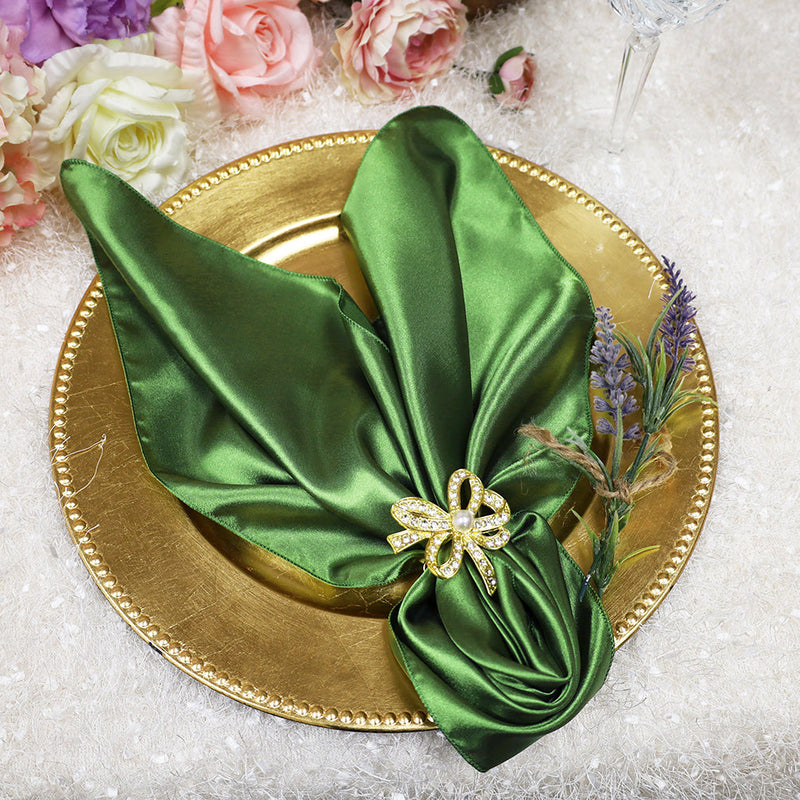 Satin Dinner Napkins 20x20 Clover Green