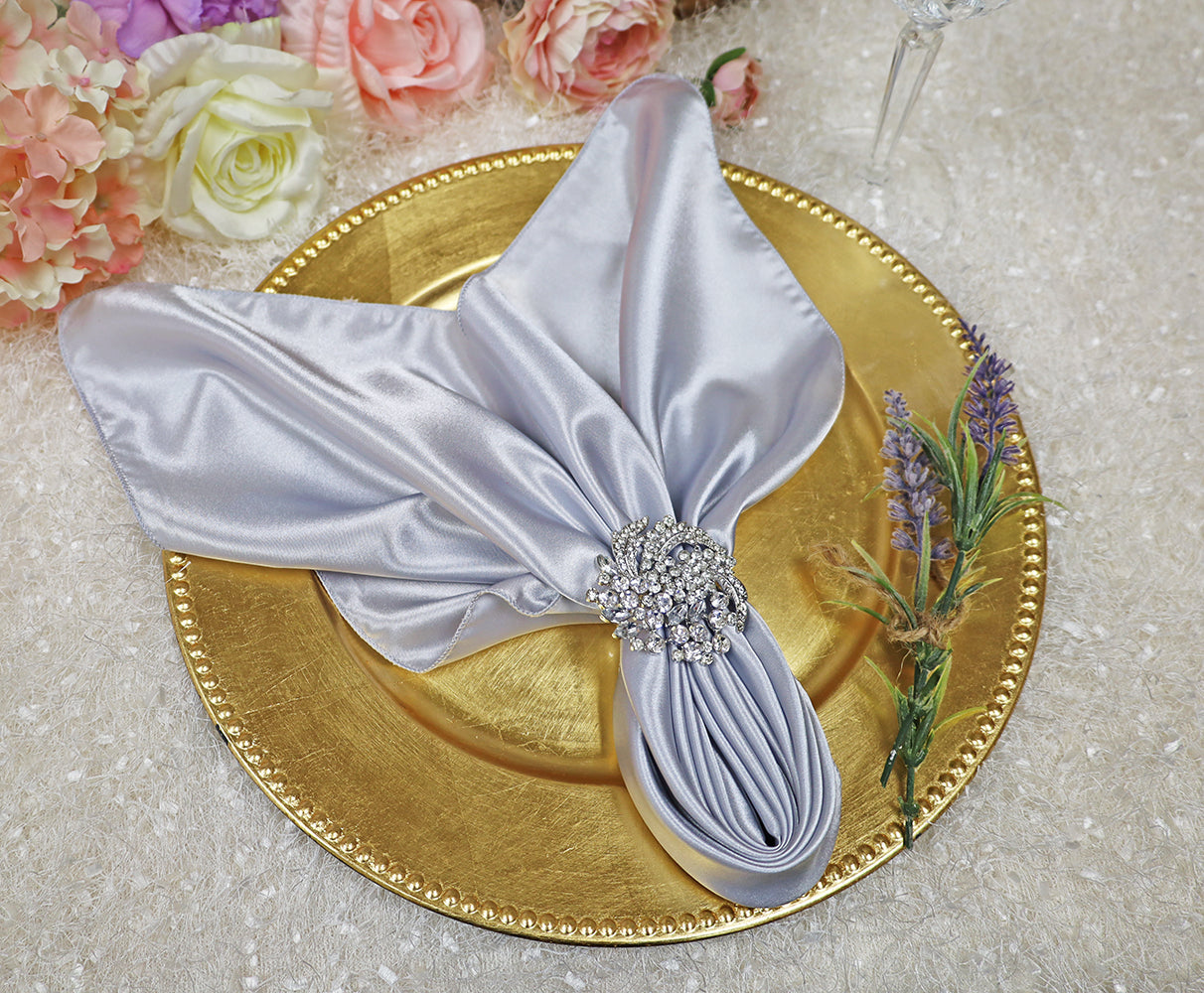 Satin Dinner Napkin Sample 20x20 Platinum