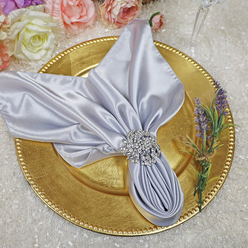 Satin Dinner Napkins 20x20 Platinum