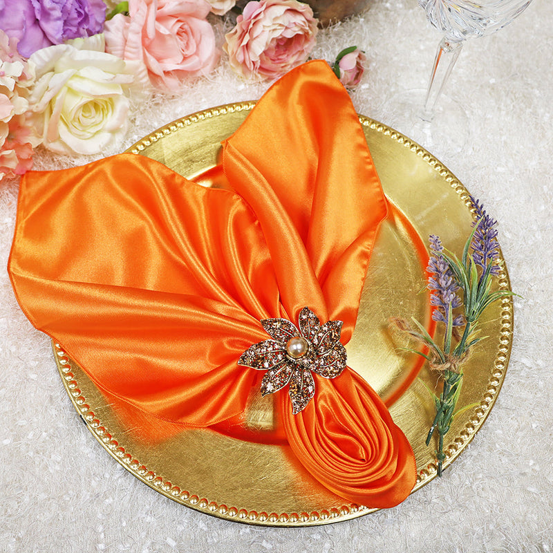 Satin Dinner Napkins 20x20 Tangerine