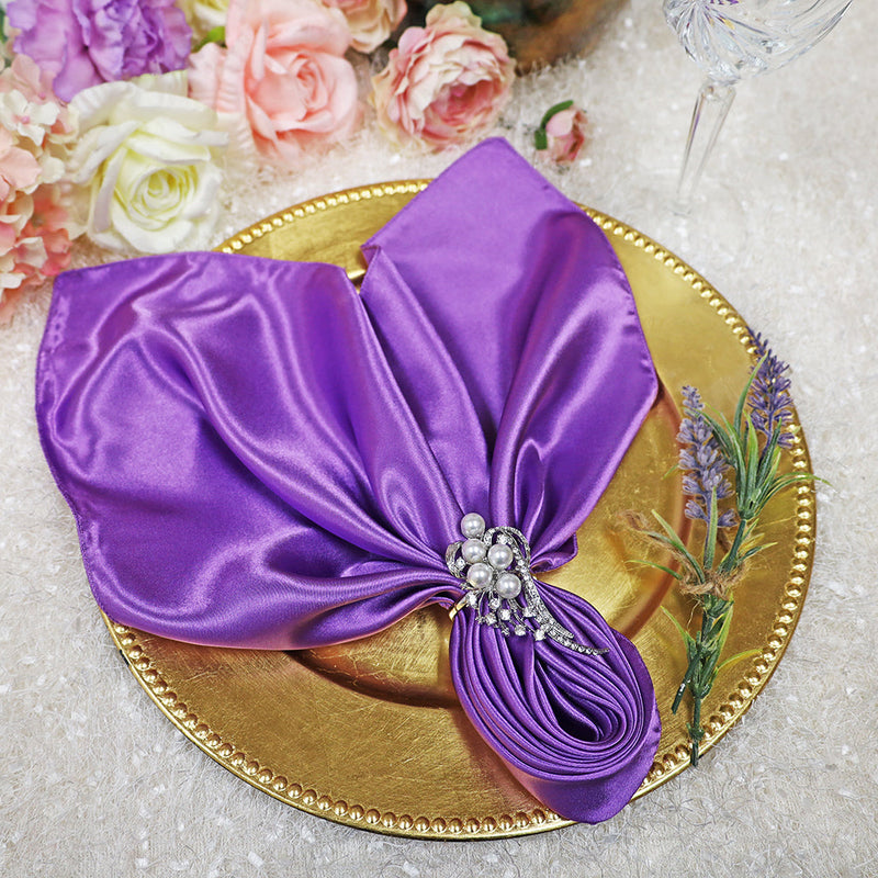Satin Dinner Napkins 20x20 Victoria Lilac