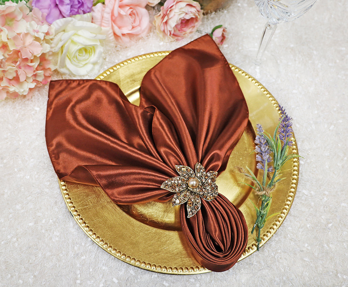 Satin Dinner Napkin Sample 20x20 Cognac