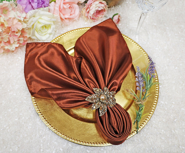 Satin Dinner Napkin Sample 20x20 Cognac