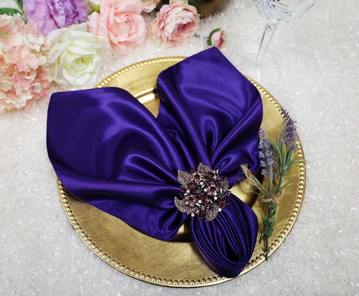 Satin Dinner Napkin Sample 20x20 Regency Purple