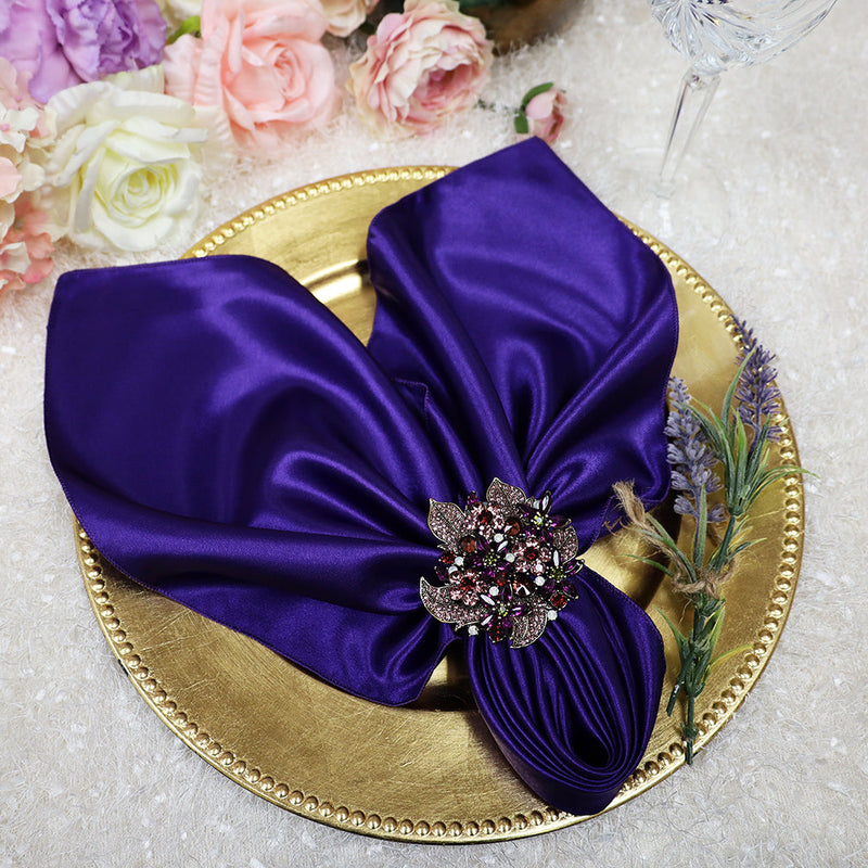 Satin Dinner Napkins 20x20 Regency Purple