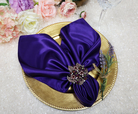 Satin Dinner Napkins 20x20 Regency Purple