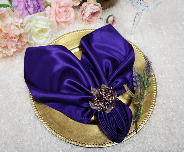 Satin Dinner Napkins 20x20 Regency Purple