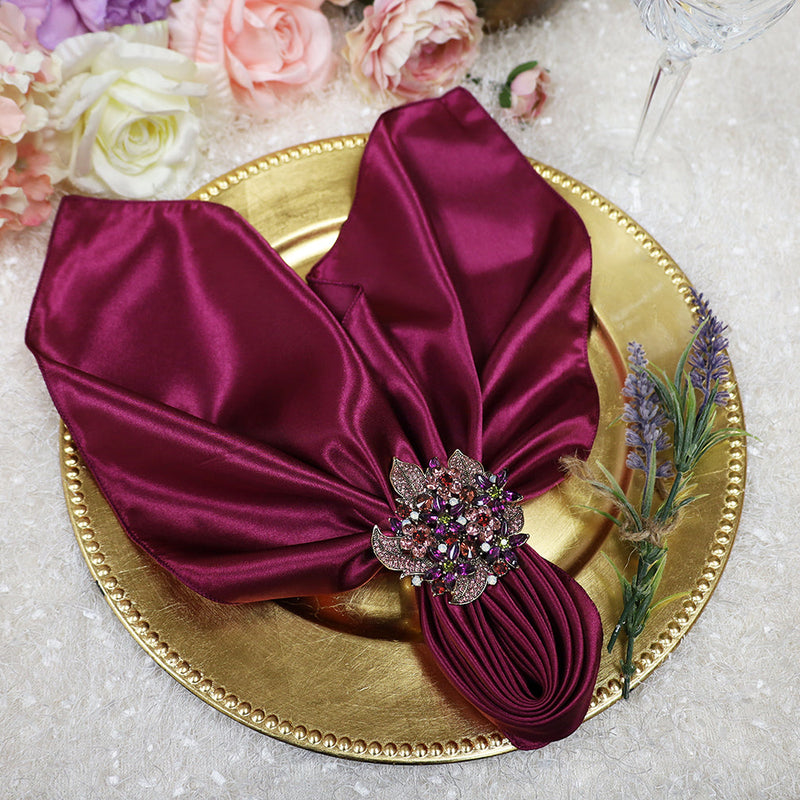 Satin Dinner Napkins 20x20 Sangria