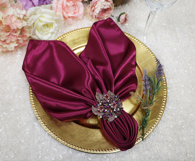 Satin Dinner Napkins 20x20 Sangria